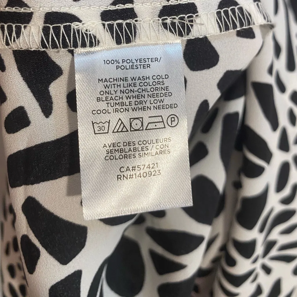 LOFT Black and White Leopard Print Blouse - Image 5