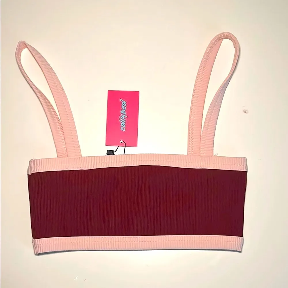 Edikted Crop Top Pink and Burgundy Size Small NWT - Image 2