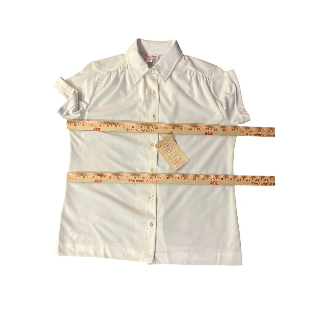 Vintage Lee Mar Blouse Womens 14 NEW Pageantry Knit Cream - Image 4