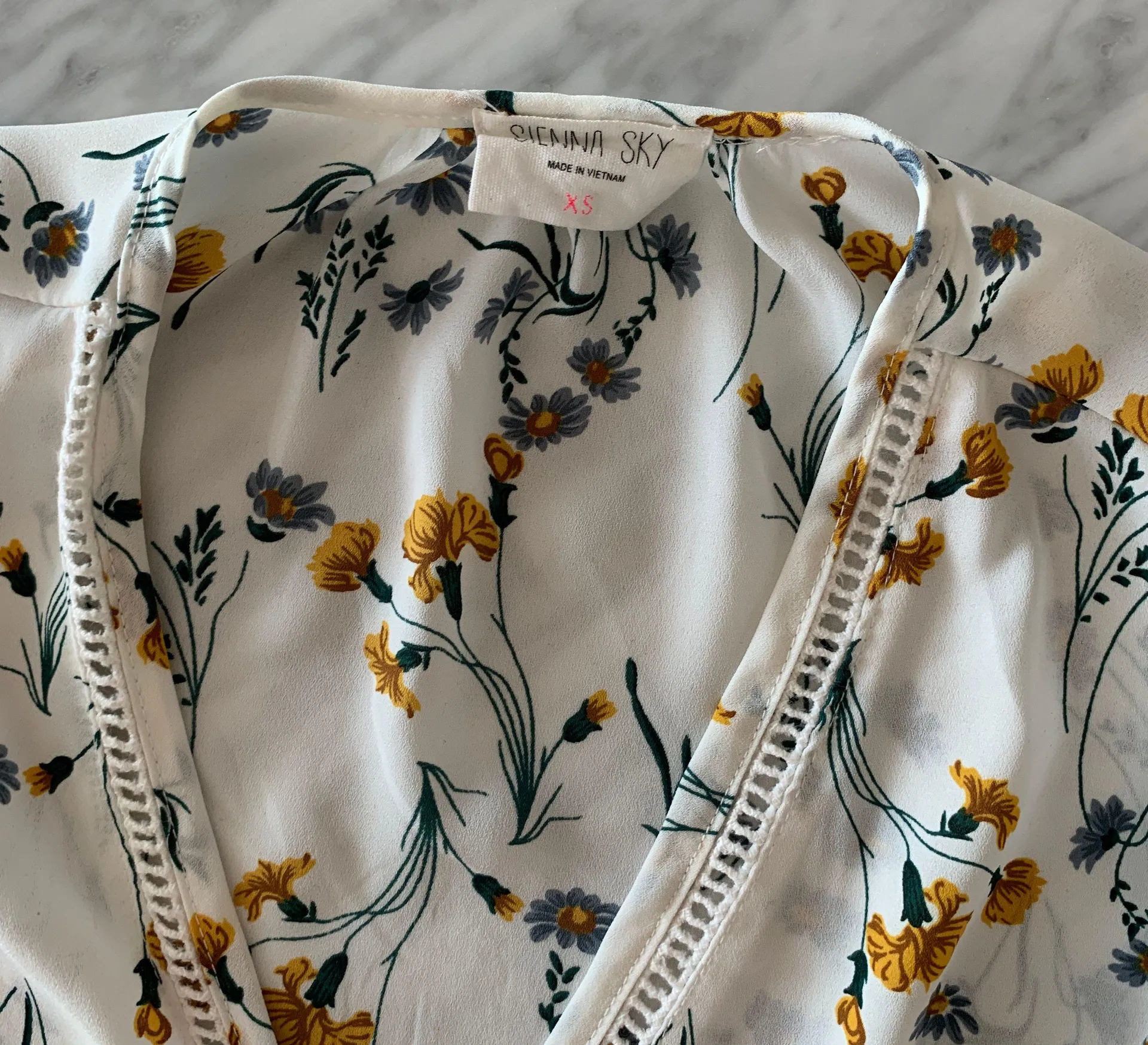 White Floral Blouse - Image 3