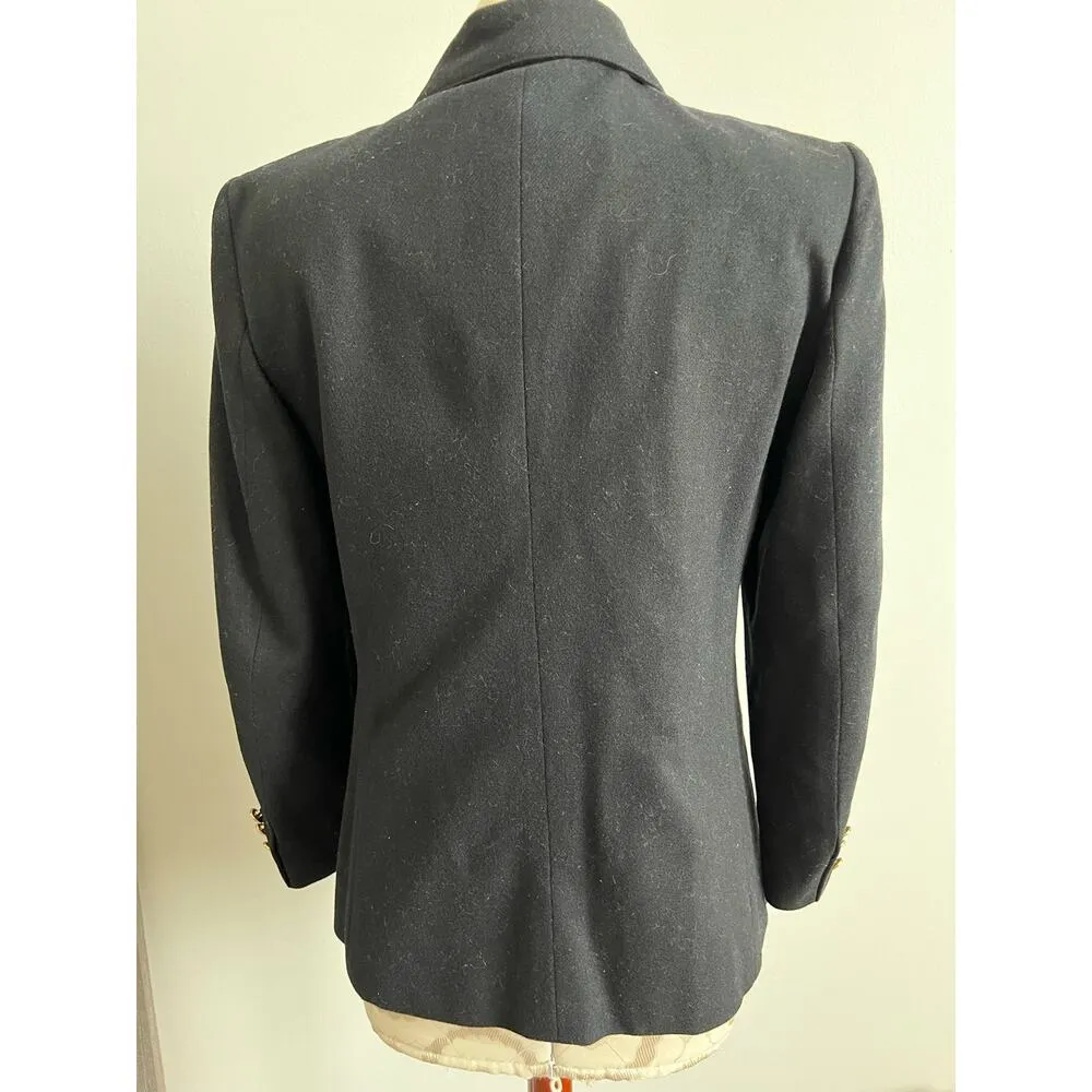 Vintage Leslie Fay Single Button Wool Blend Black Blazer 10P - Image 3