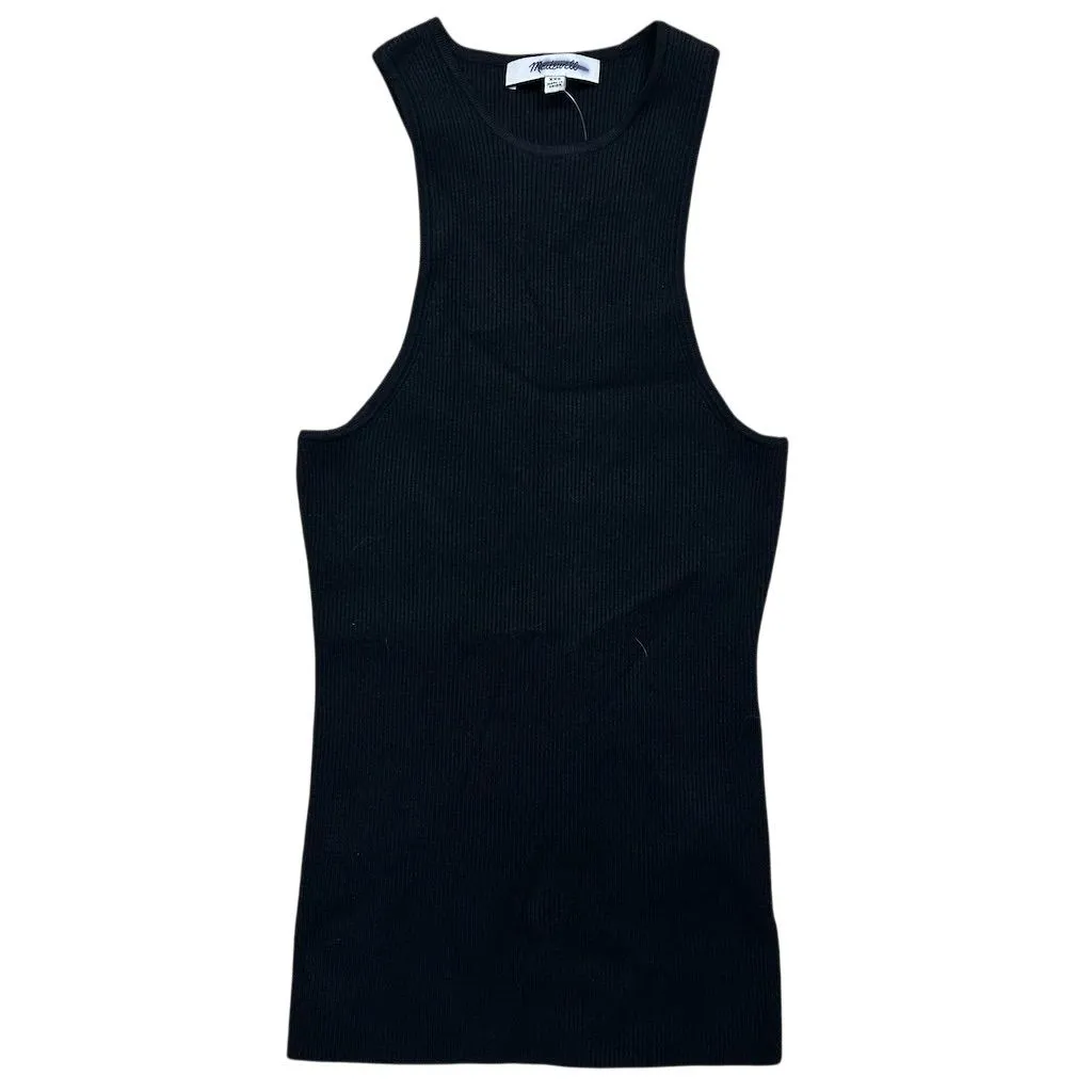 NWT Madewell Women's Black Signature Knit Cutaway Sweater Tank Top XXS Casual - Image 4