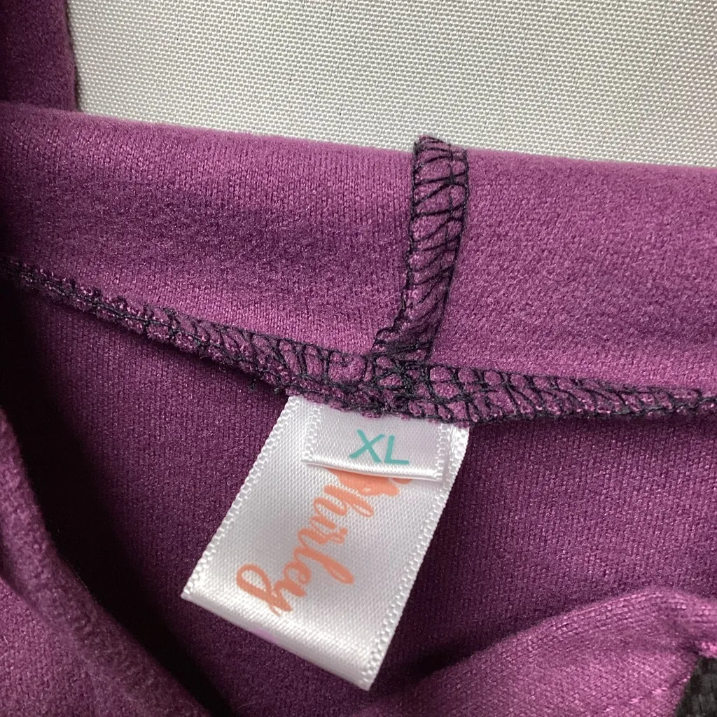 Shirley & Stone color block hoodie. Size XL. Purple over black - Image 6