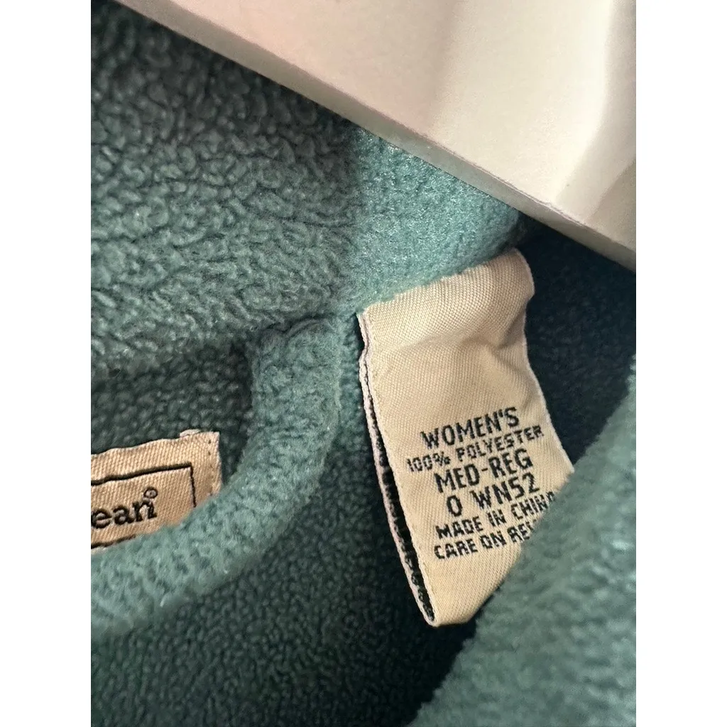 L.L. Bean Green Full Zip Front Winter Fleece Robe Women's Medium - Image 6