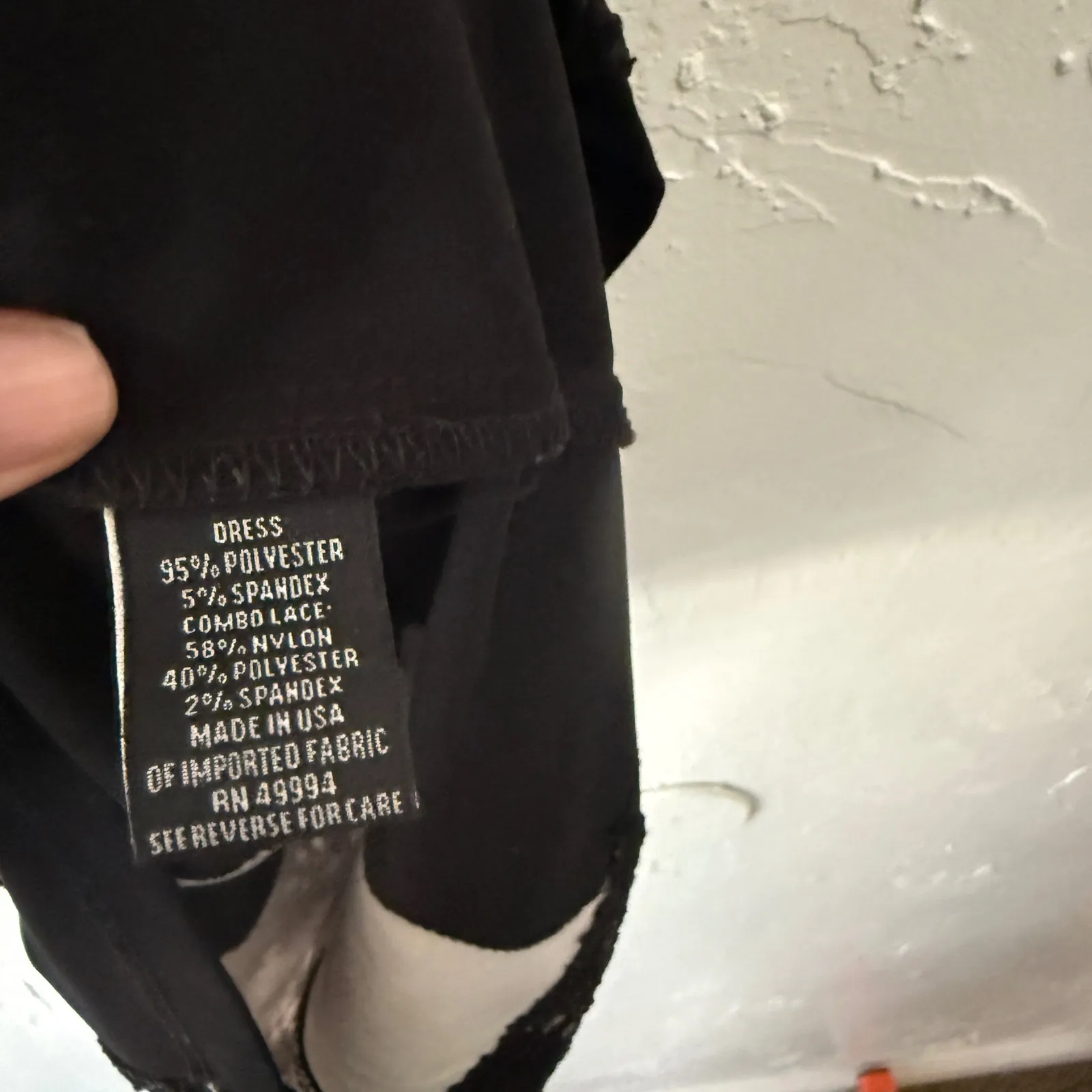 Dressbarn Y2k Black Lace Sequin Sheath Short‎ Sleeve Dress Grunge Goth Party Size 6 - Image 6