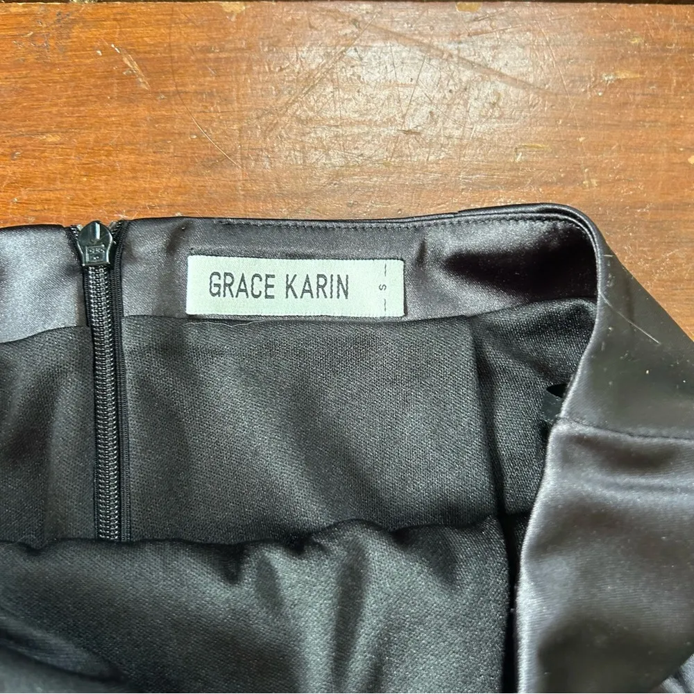Grace Karin Black Ruched Pencil Skirt - Image 2