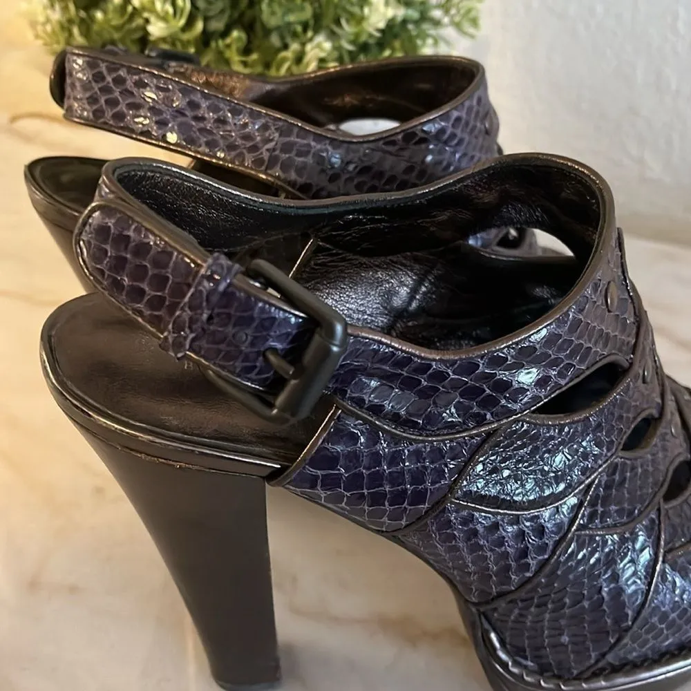 BOTTEGA VENETA heels Leather Python Animal print slingback platforms EU‎ … - Image 13