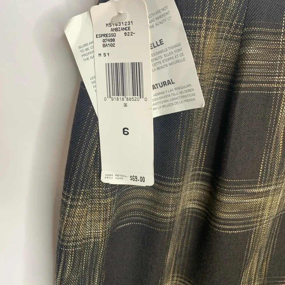 NWT Deadstock Wool Plaid Skirt Jones Wear Brand Sz 6 - Image 3