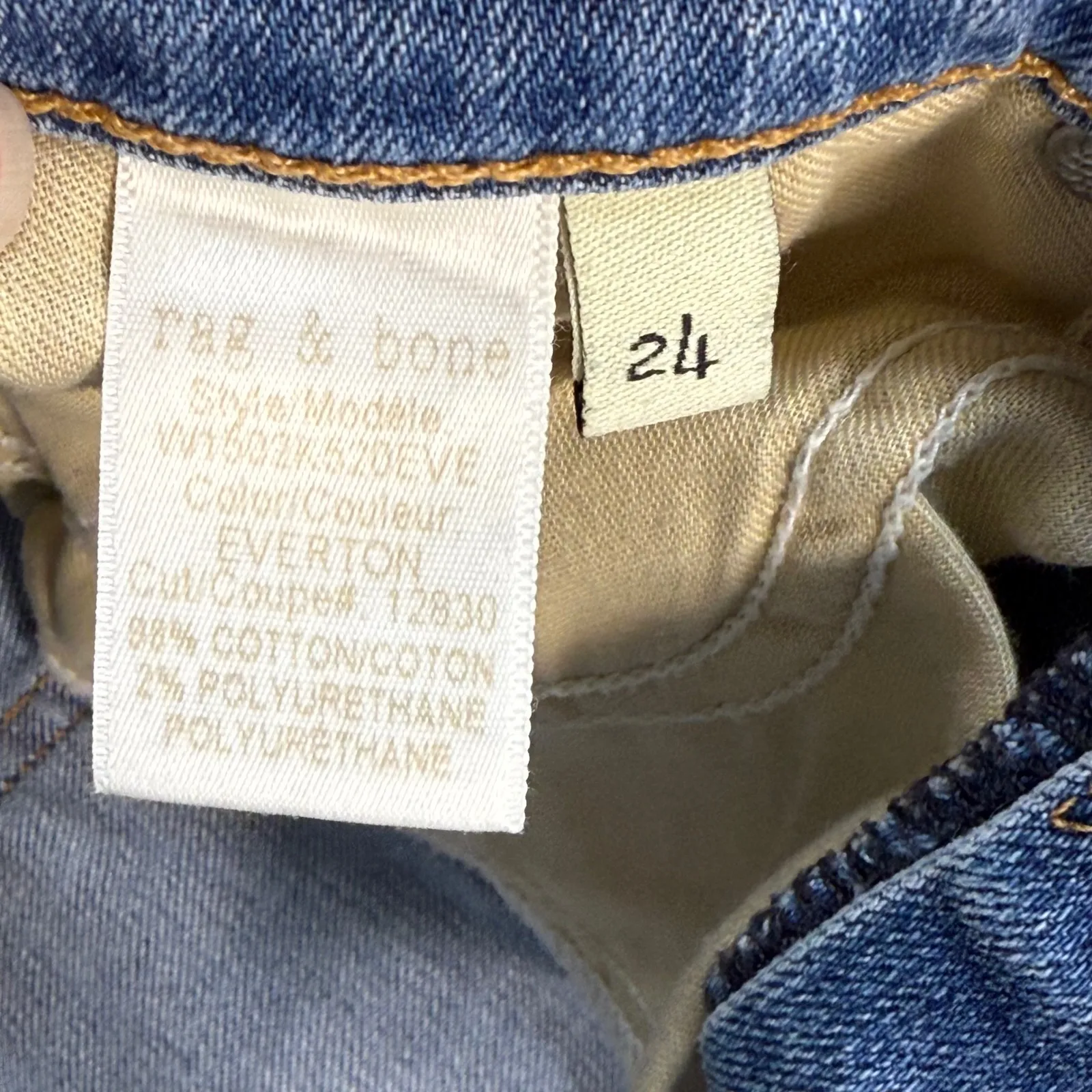 Rag & Bone Skinny Jeans Distressed Denim Light Wash‎ Made in USA Women's 24 - Image 10