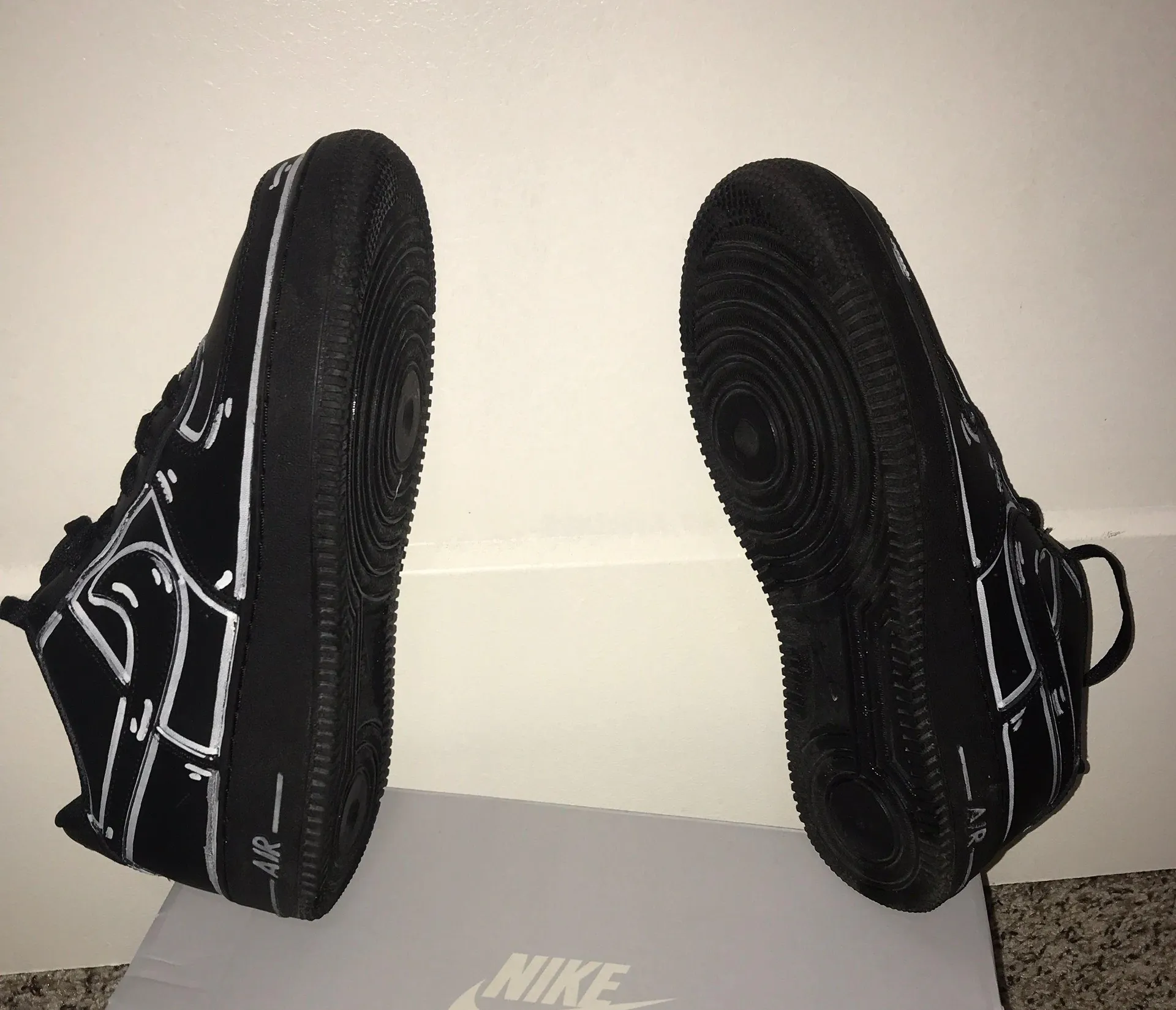 Nike Customs Black Air Force 1s - Image 3