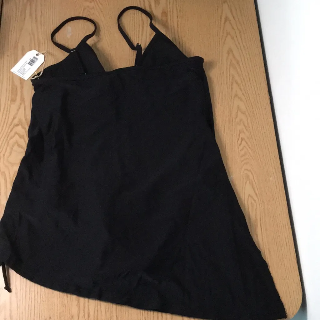 B6 New Women Clubswim Glamour Side Tie 1pc Swim Dress Underwired Black Size 10 - Image 5