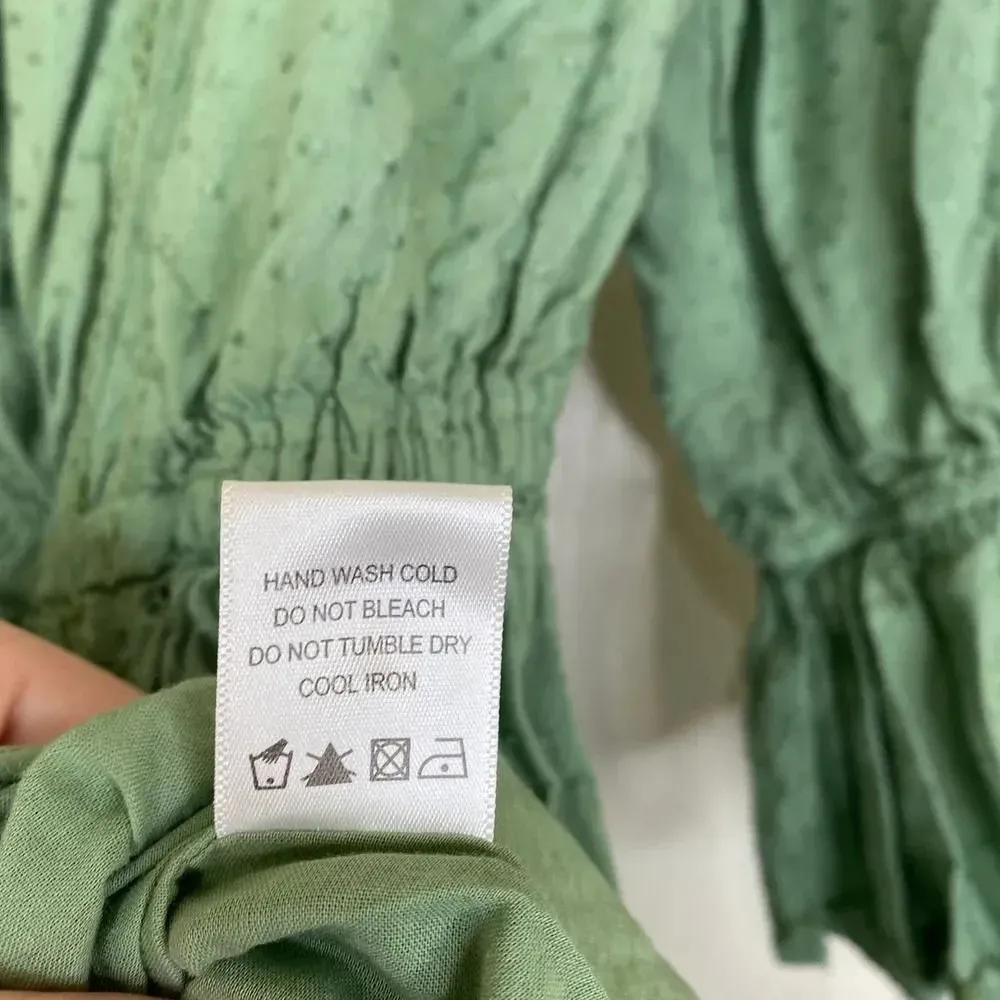 TULAROSA Luna Dress in Mint Green Peasant Boho Shabby Chic Romantic Size Small - Image 10