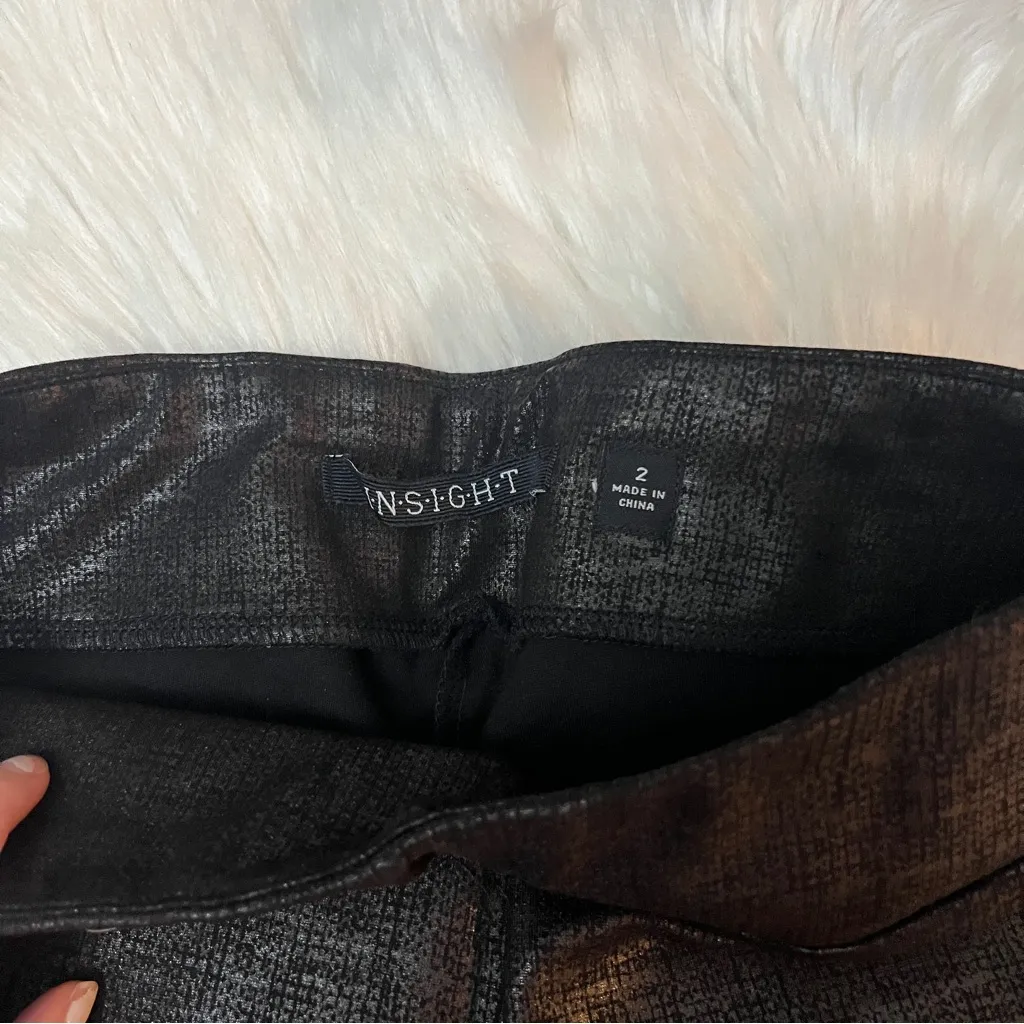 Insight Black Shimmer Leggings Size 2 - Image 4