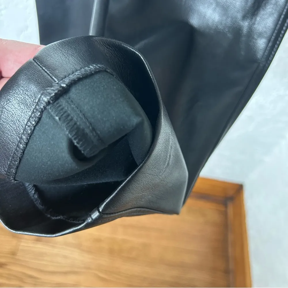 Aritzia | Babaton Black Faux Leather Belted Pants Size 2 - Image 10