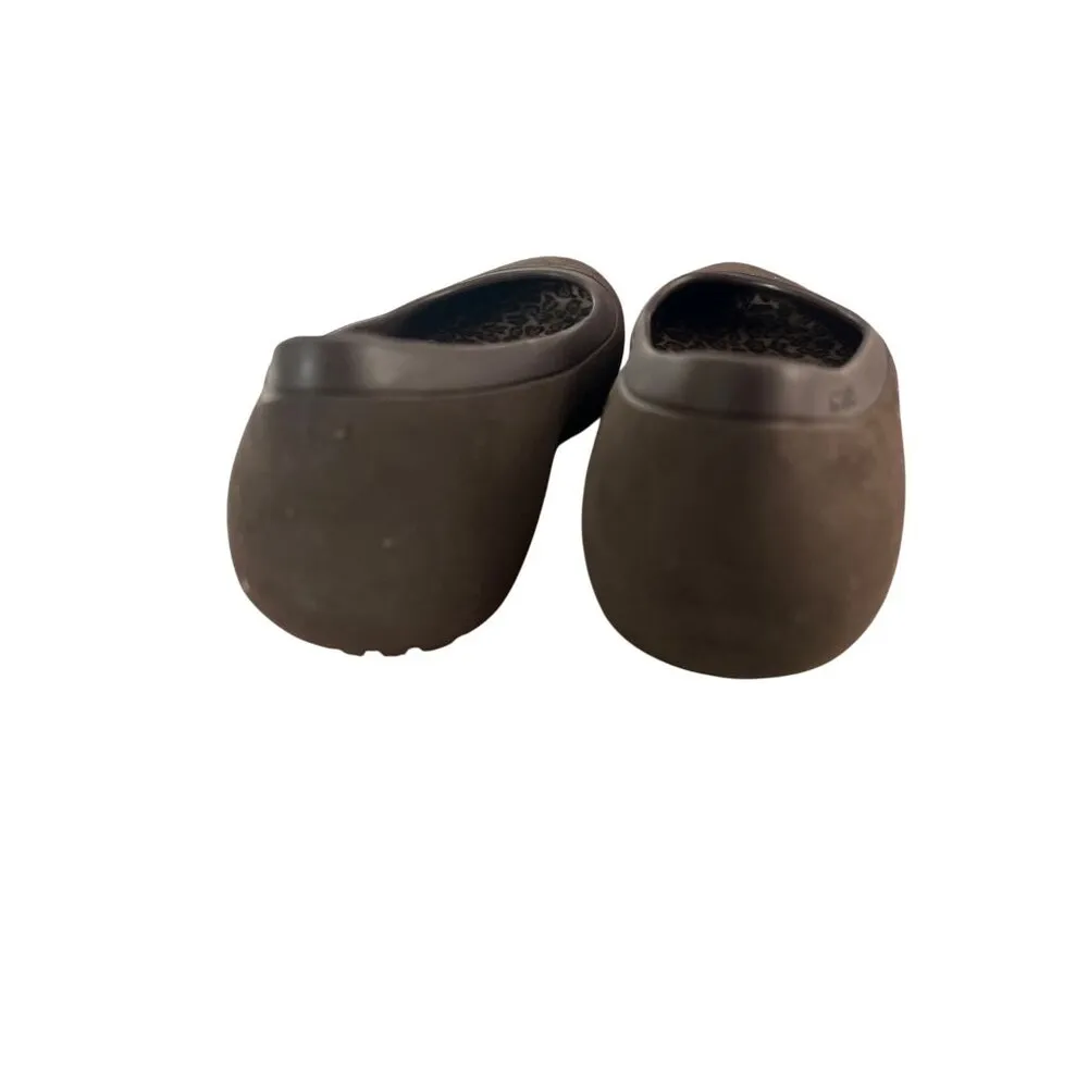 Brown Crocs Slip-On Comfort Ballet Flats Shoes Faux Suede Leopard Print Insole - Image 4