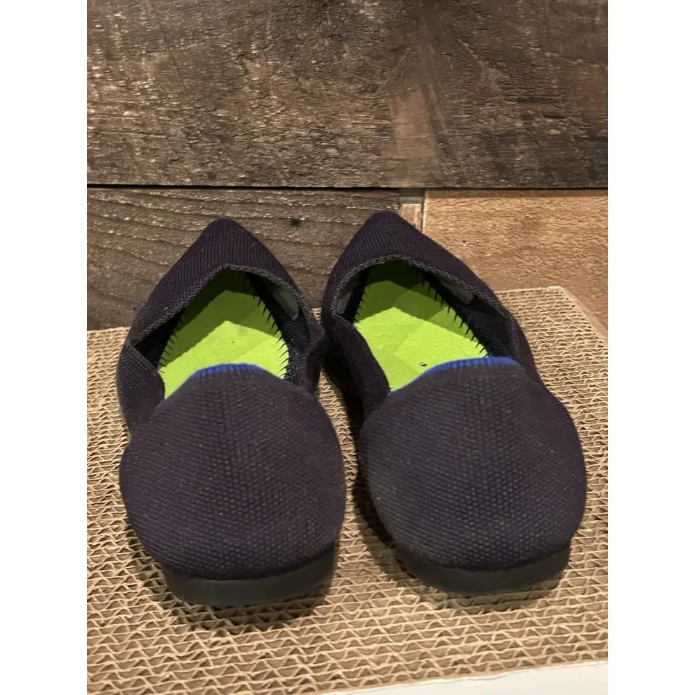 Rothy's The Point Women's 8 Navy Blue Knit Mesh‎ Slip On No inserts Ballet Flats - Image 6