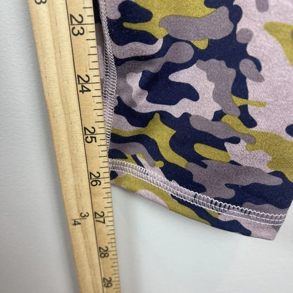 Fabletics Mid-Rise Printed Heathered Leggings Size Large Camouflage Multi Active - Image 9