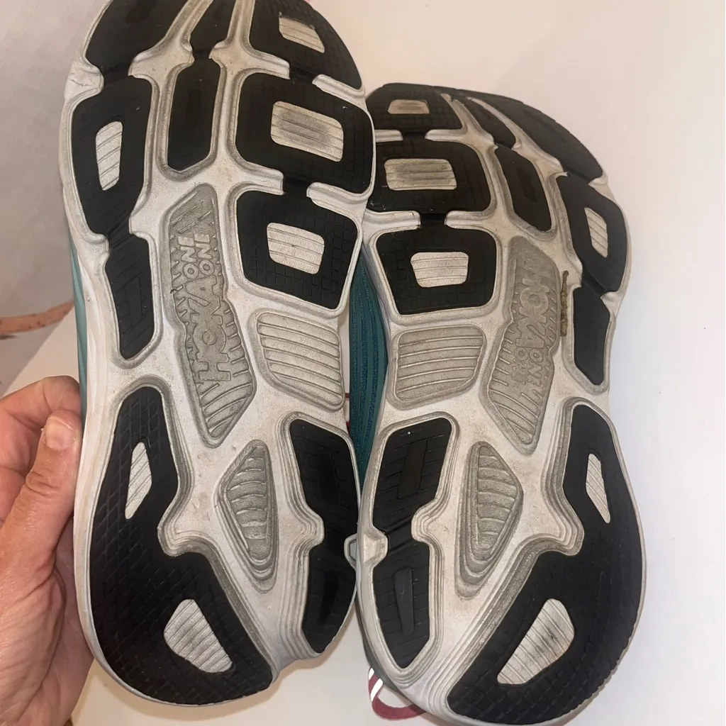 Hoka One One Bondi 10.5 Womens 6 Running Shoes Teal & Pink Model 1019270 Blue - Image 10