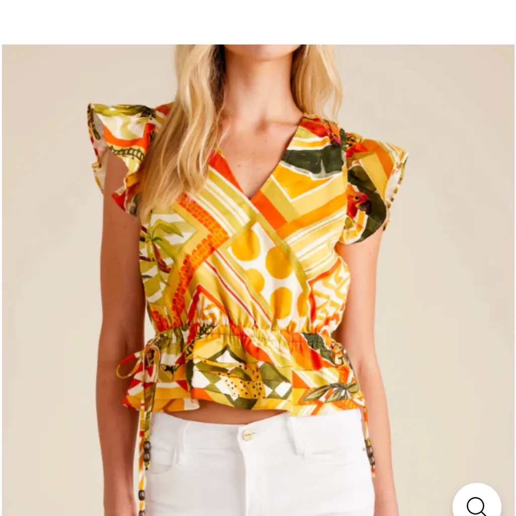 Aldean Adair Marina Top in Desert Patch Size Small NWT Orange - Image 3
