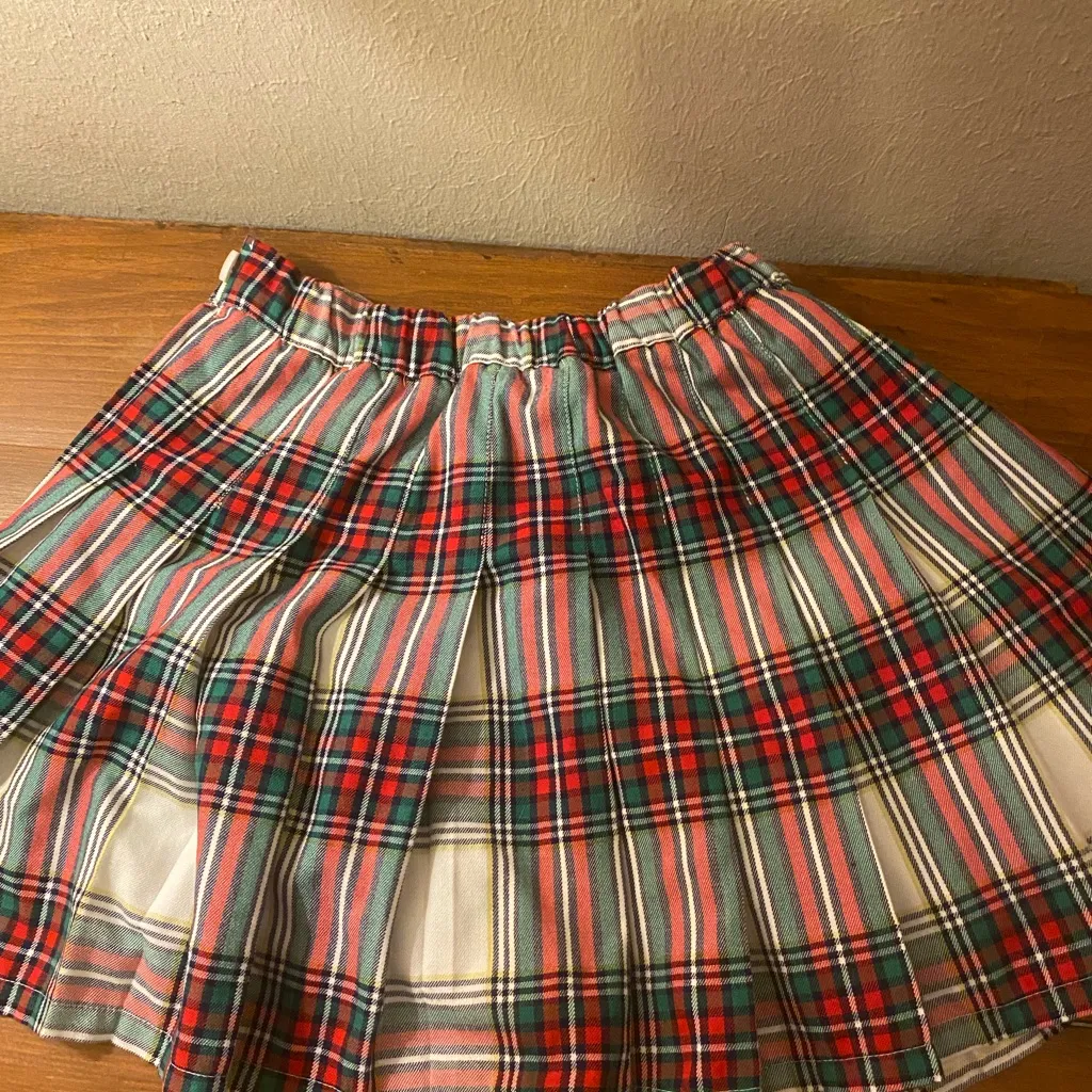 Women’s Aerie Plaid Red/Green Pleated Skirt Sz Medium Runs Small academia - Image 5