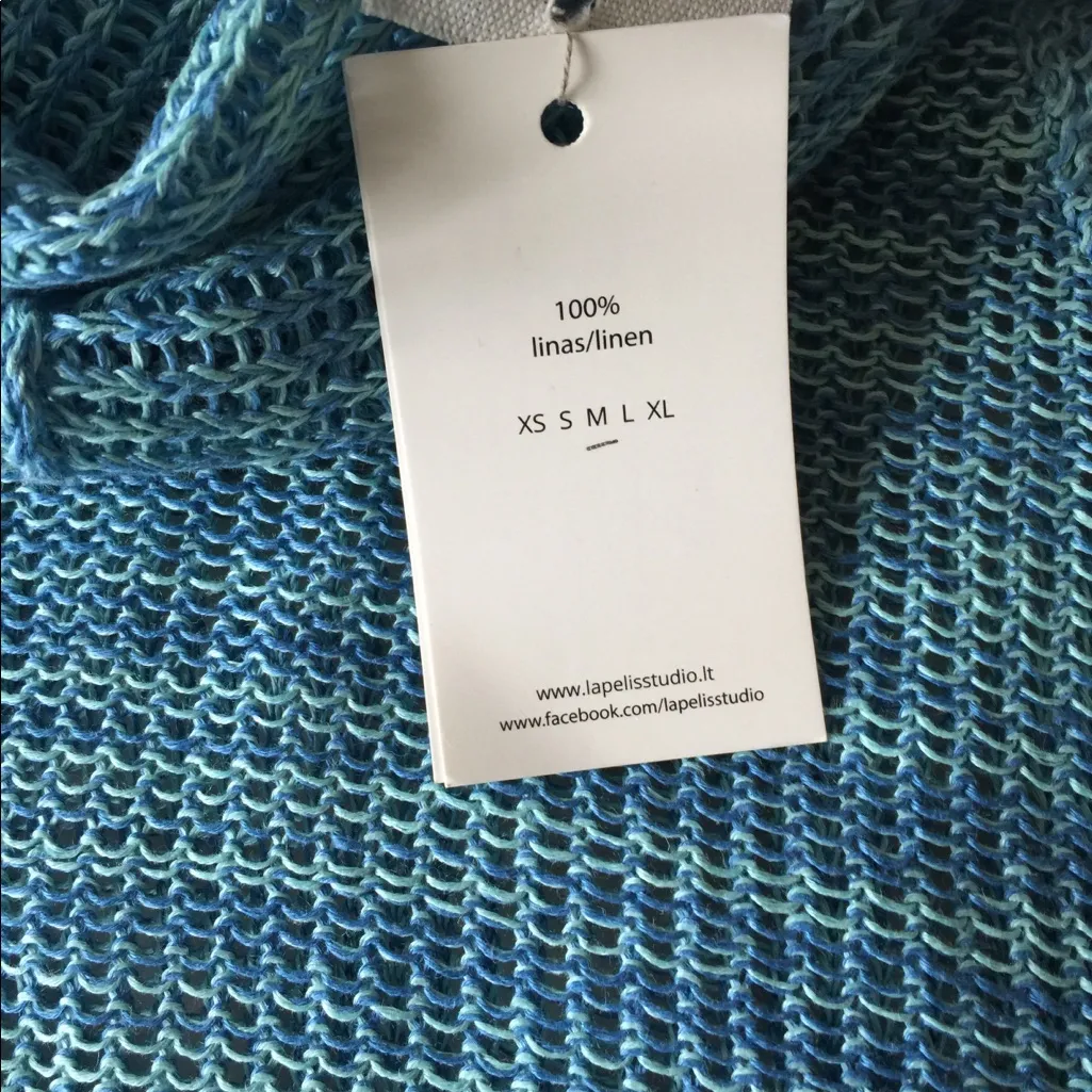 New LINEN sweater from Europe Blue Size L - Image 5