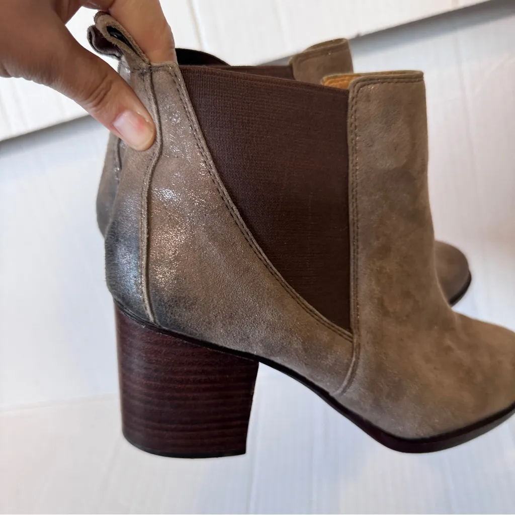 Sofft Brown Metallic Leather Chelsea Ankle Boots Women’s 10 Fall Casual Chunky - Image 6