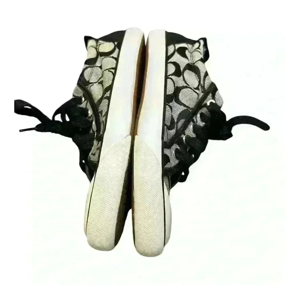 COACH Barrett II Monogram Signature C Black Gray Sneaker Size 7.5W Grey low top - Image 6
