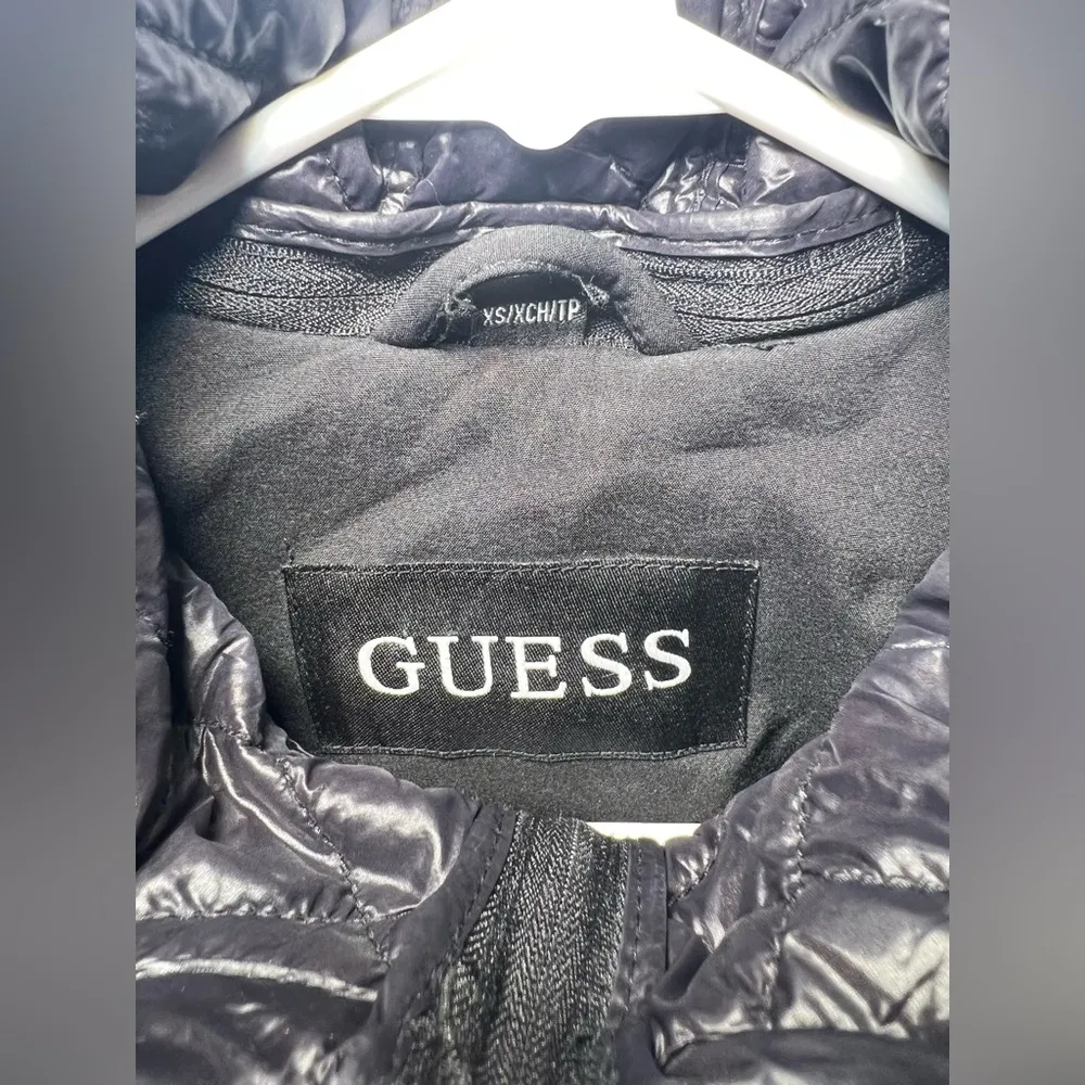 Guess Black & White Hooded Jacket | XS - Image 3