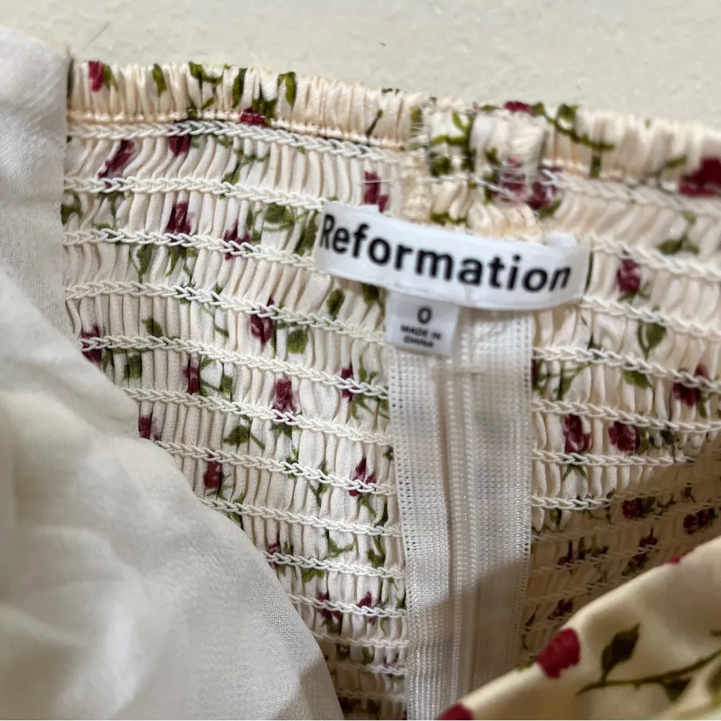 NWT  reformation lux 100% silk top in Madison size o floral - Image 5