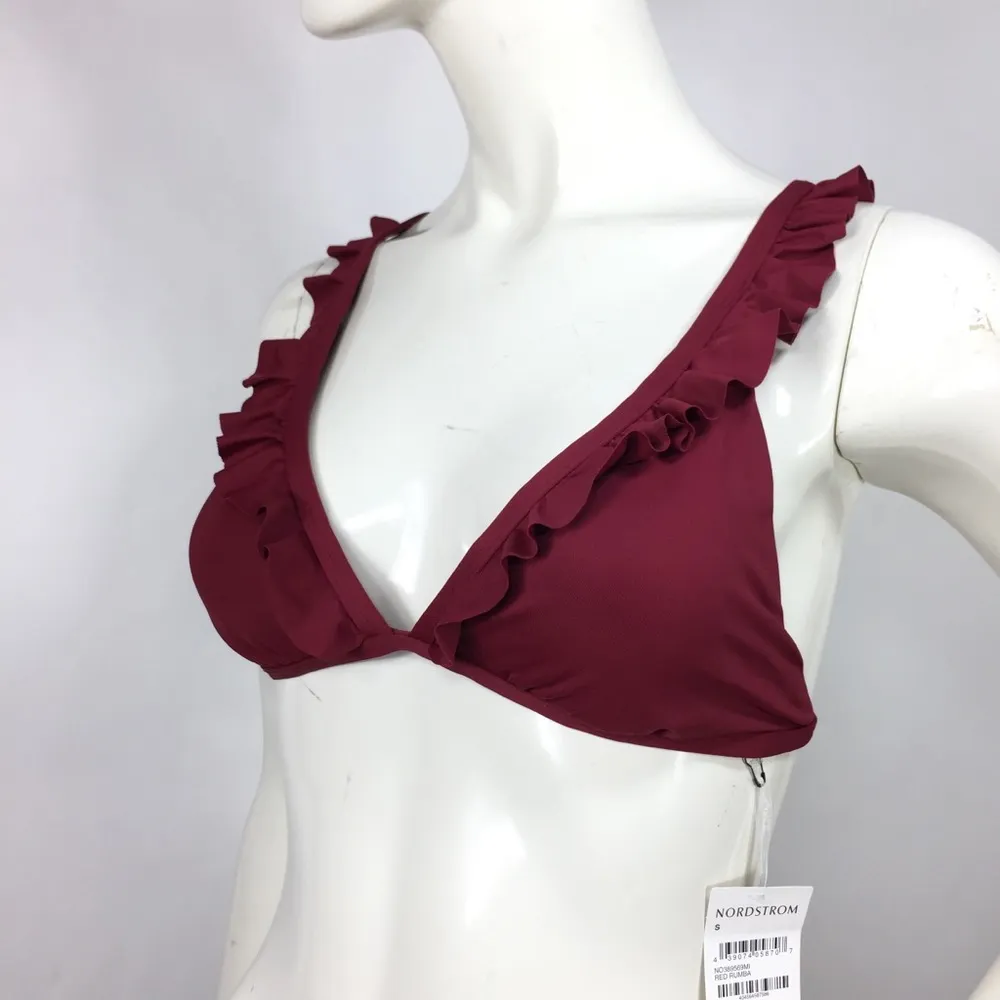 Chelsea28 Ruffle Triangle Cross Back Bikini Top - Image 5