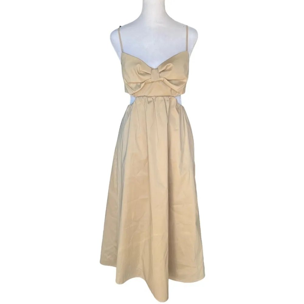 J. Crew - NWT Collection Bow Front Cutout Midi Dress in Stretch Taffeta Sz 6 - Image 2