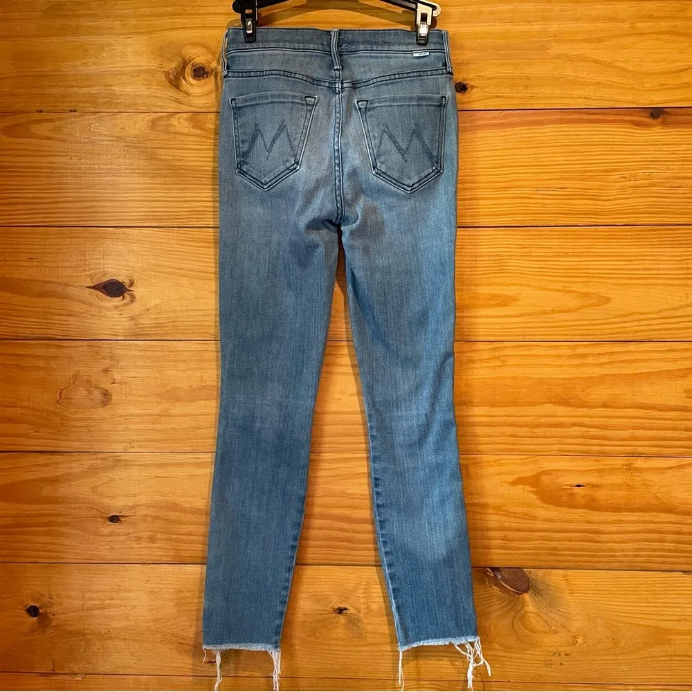 MOTHER The Vamp Fray Mid Rise Skinny Jeans in Crack The Whip 25 - Image 4