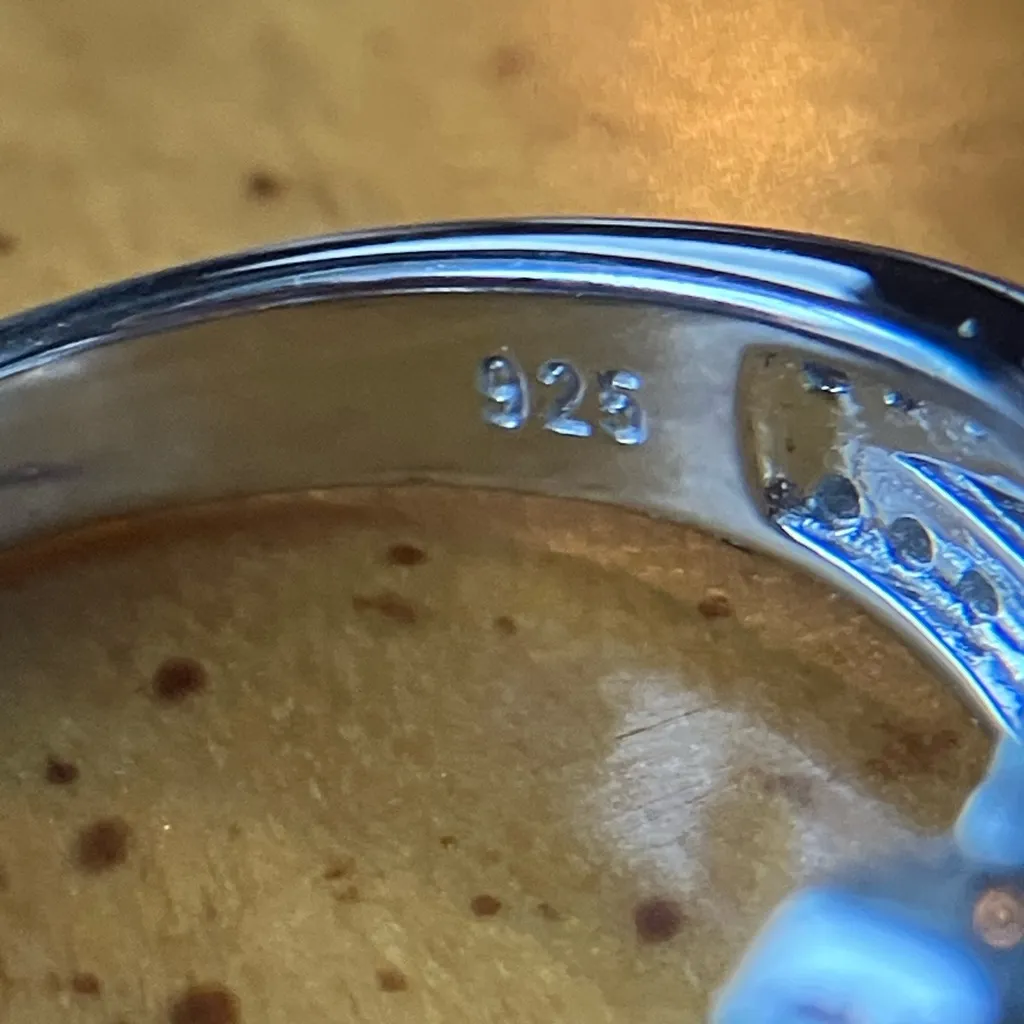 Sleeping Beauty Turquoise Tanzanite Sterling Silver Ring Size 8 Blue - Image 6