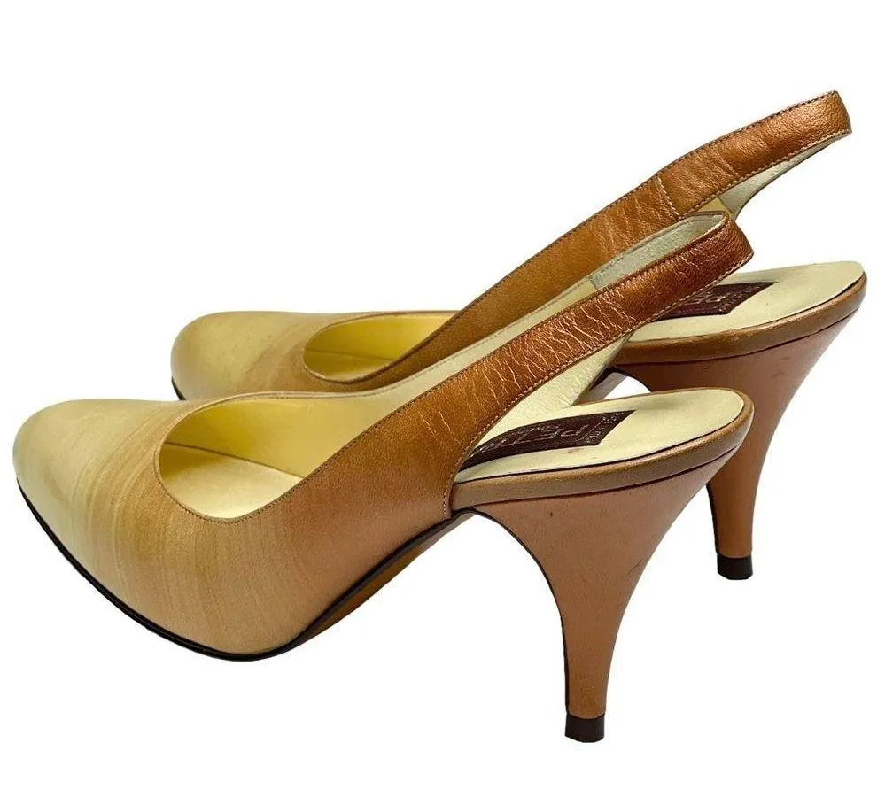 Vintage: new  ❤︎ Ombré Slingbacks Pumps Heels ❤︎ Metallic Leather - Image 5