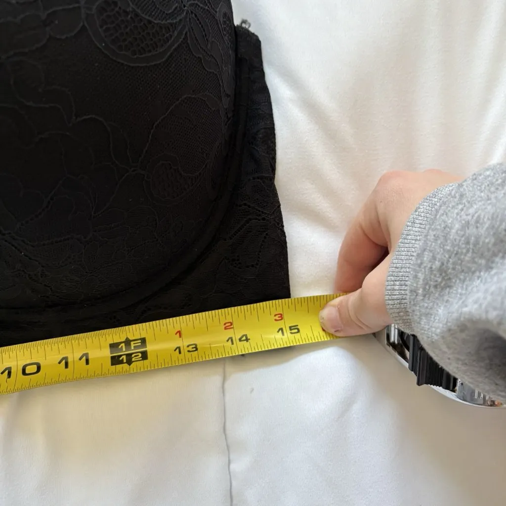 Smart And Sexy Womens Size 42DD Lace Push-Up Bra Black Vampire Coquette - Image 2