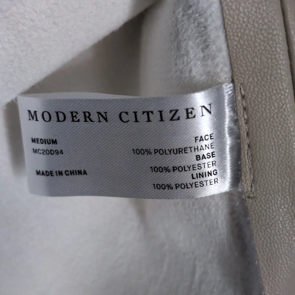 Modern Citizen Pilar Vegan Leather Tie-Front Dress Beige M New - Image 6