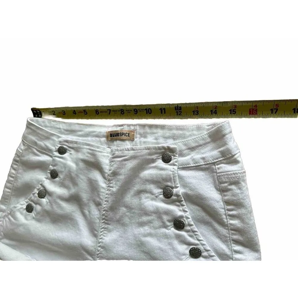 Blue Spice White Stretchy Casual Pant  Pull On Straight Leg Summer  Sz 13 - Image 5