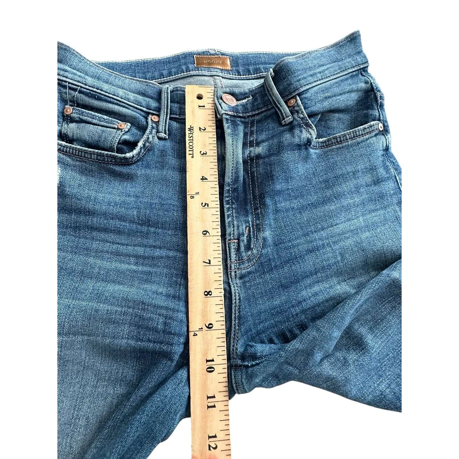 MOTHER The Insider Crop Step Chew Sz 24 Boot Cut Jean in Dancing on Coals QR12 - Image 5