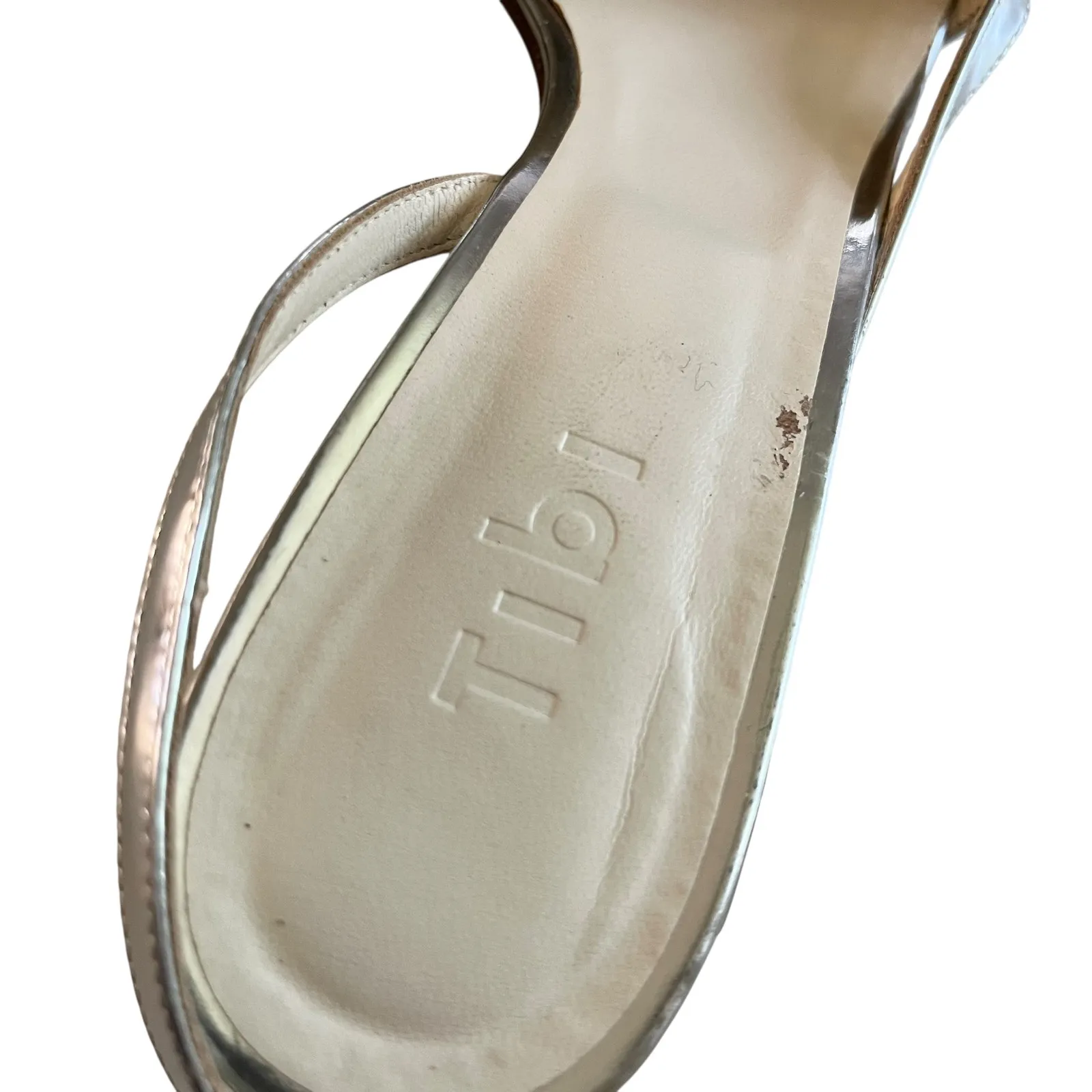 Tibi Simon Metallic Silver Pointed Toe Slingback Leather Pumps Size 39 - Image 6