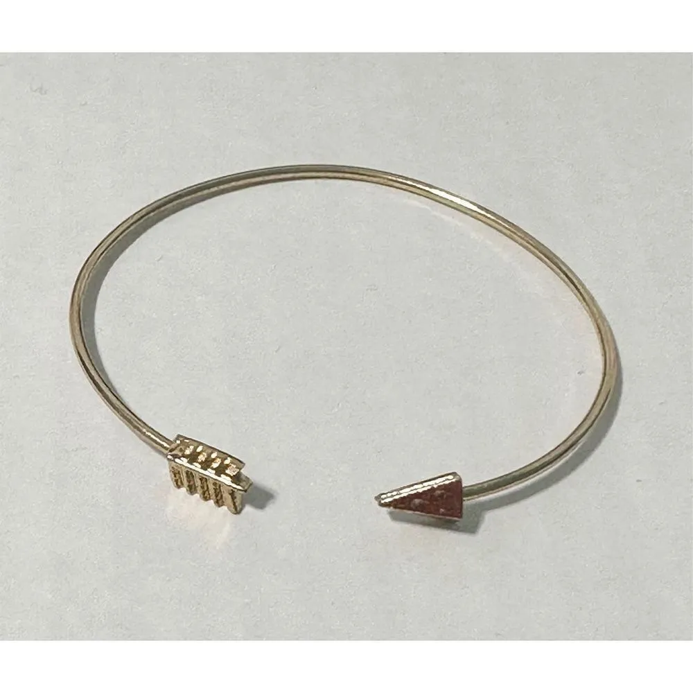 Gold Arrow Adjustable Open Bangle Cuff Bracelet Gold Tone Fashion Jewelry Thin - Image 4
