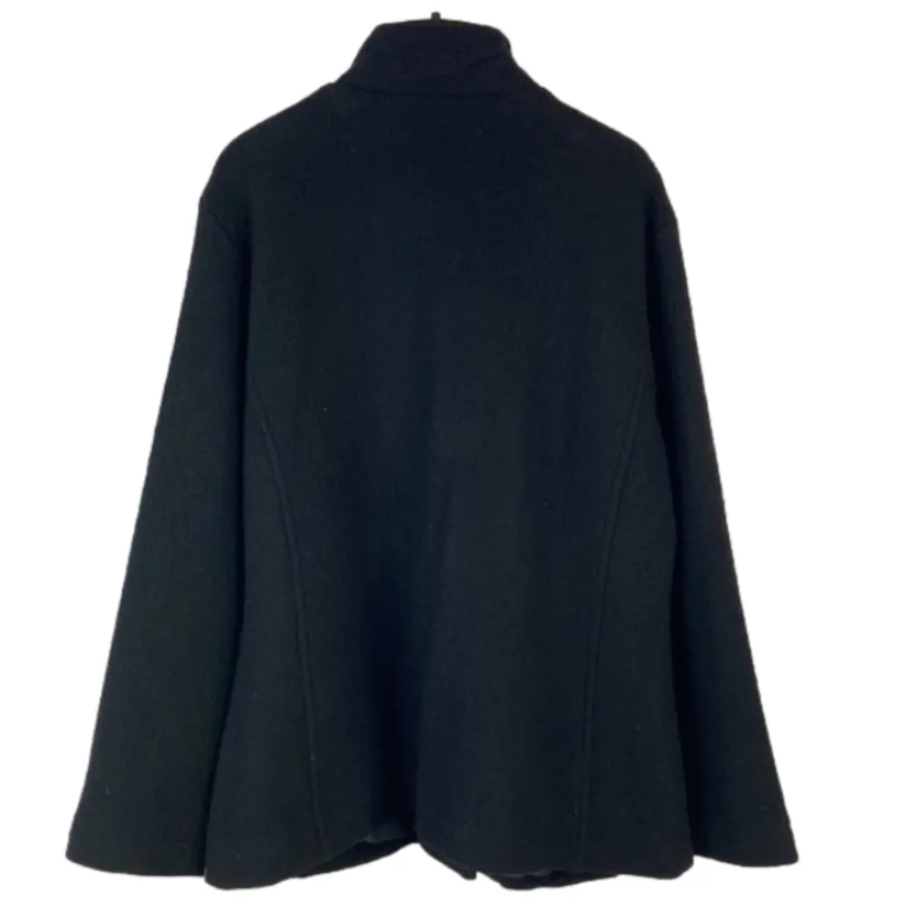 Carson Black Wool Steampunk Jacket Silver Twist Buttons Appliqué Ribbon Large - Image 4