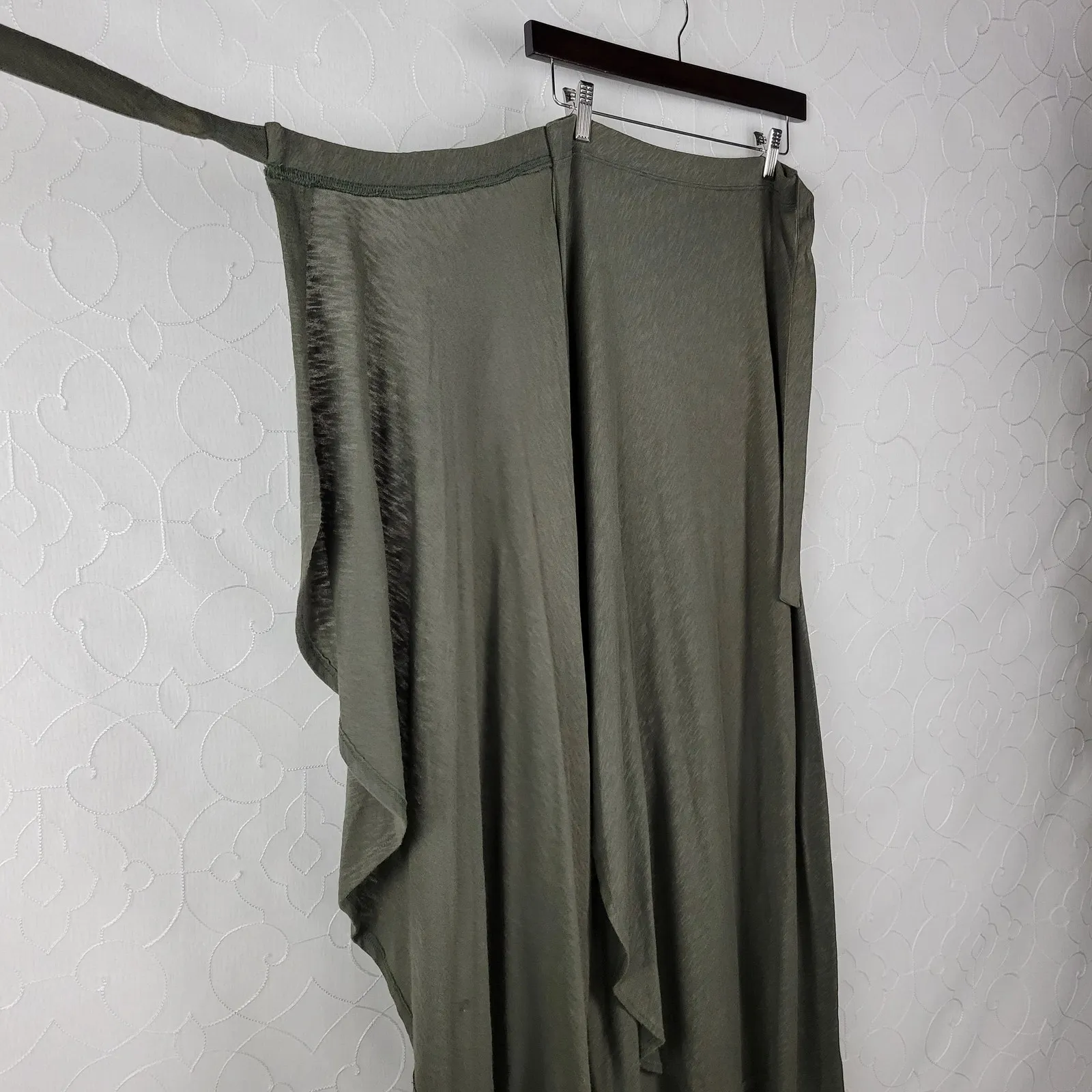 Susina Womens Skirt Size‎ XS Hunter Green Wrap Knit Draped Soft Maxi Tie Waist - Image 5