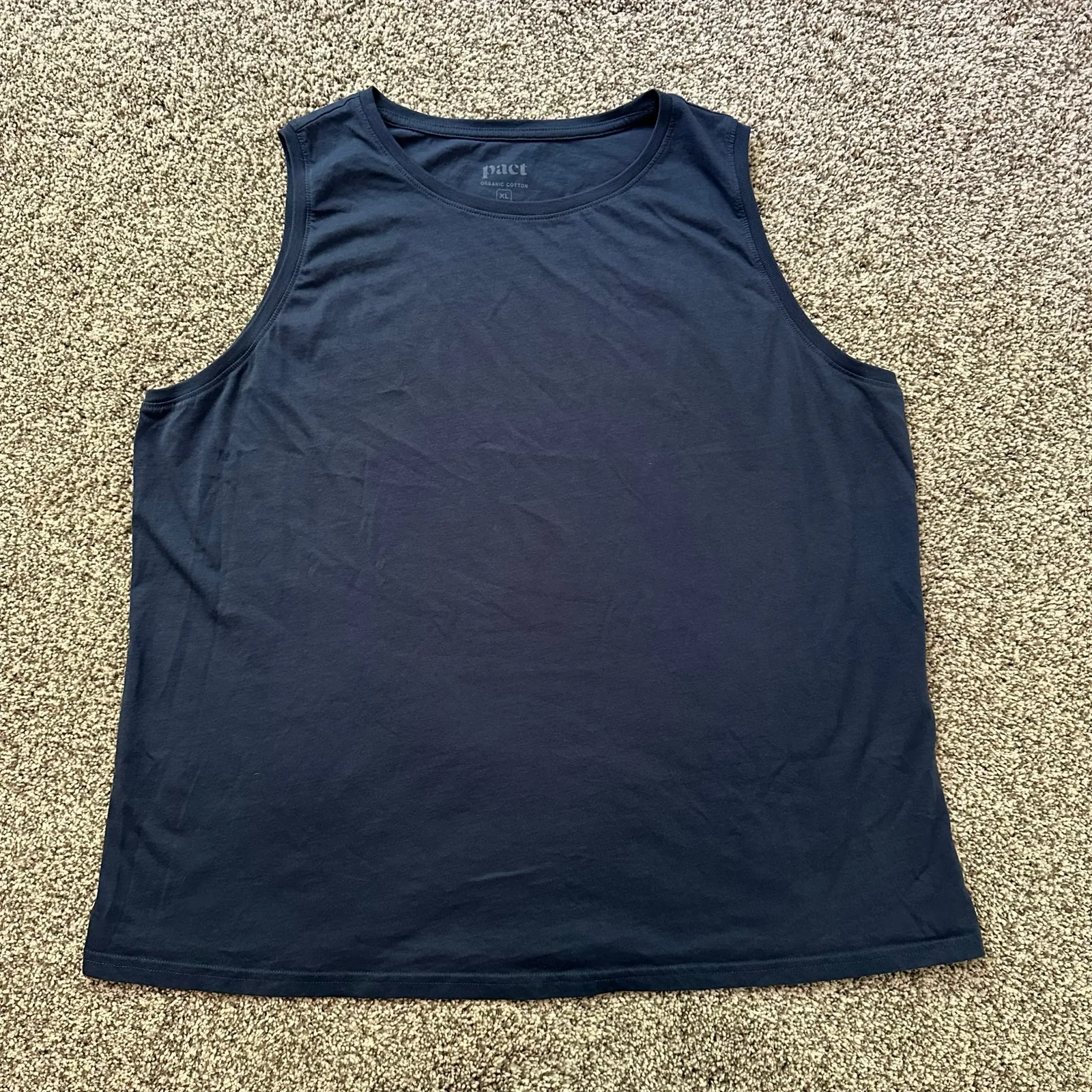 Pact navy blue cotton tank top size XL - Image 5