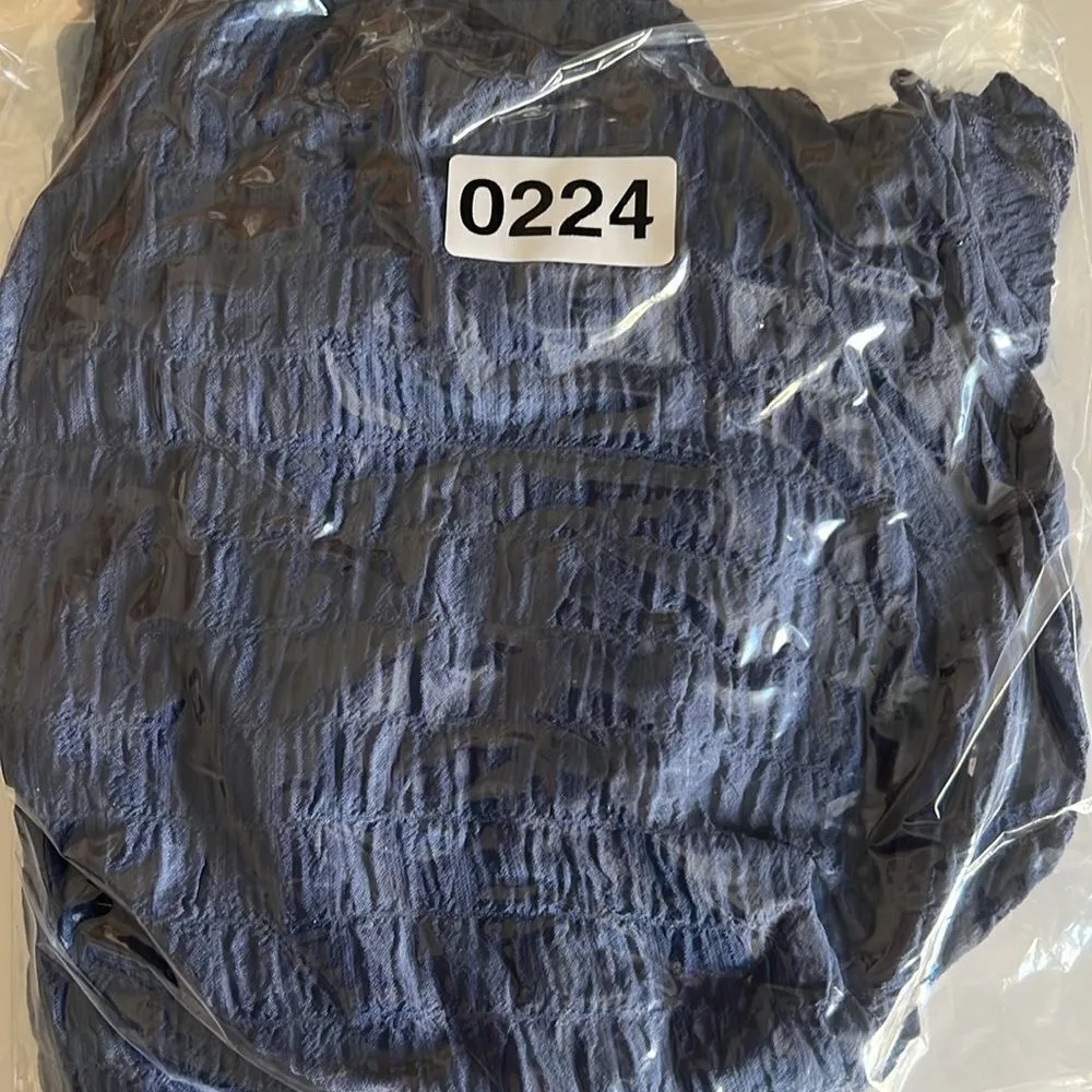 Women’s Top BCX shore off the shoulder 3/4 sleeves navy Denim  color S. - Image 11