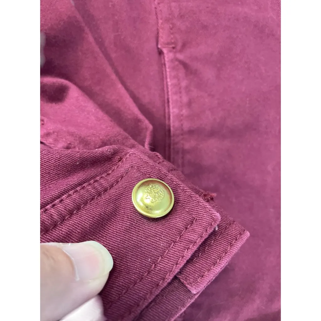Denim Co. Womens Red Embroidered Gold Buttons Denim Jacket Size S SKU 9458 - Image 5