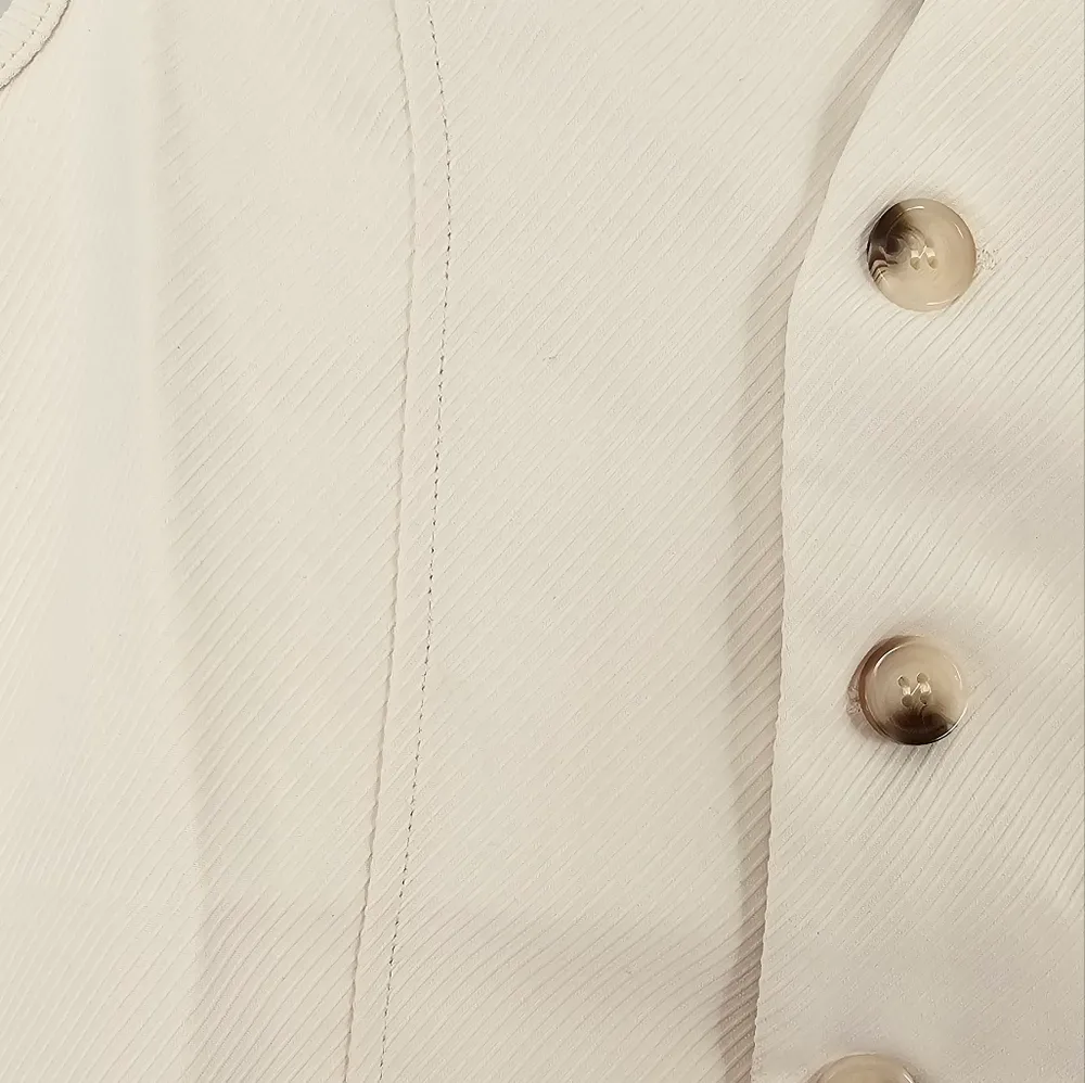 Pretty Little Thing Cream Ribbed  Vest - Image 6