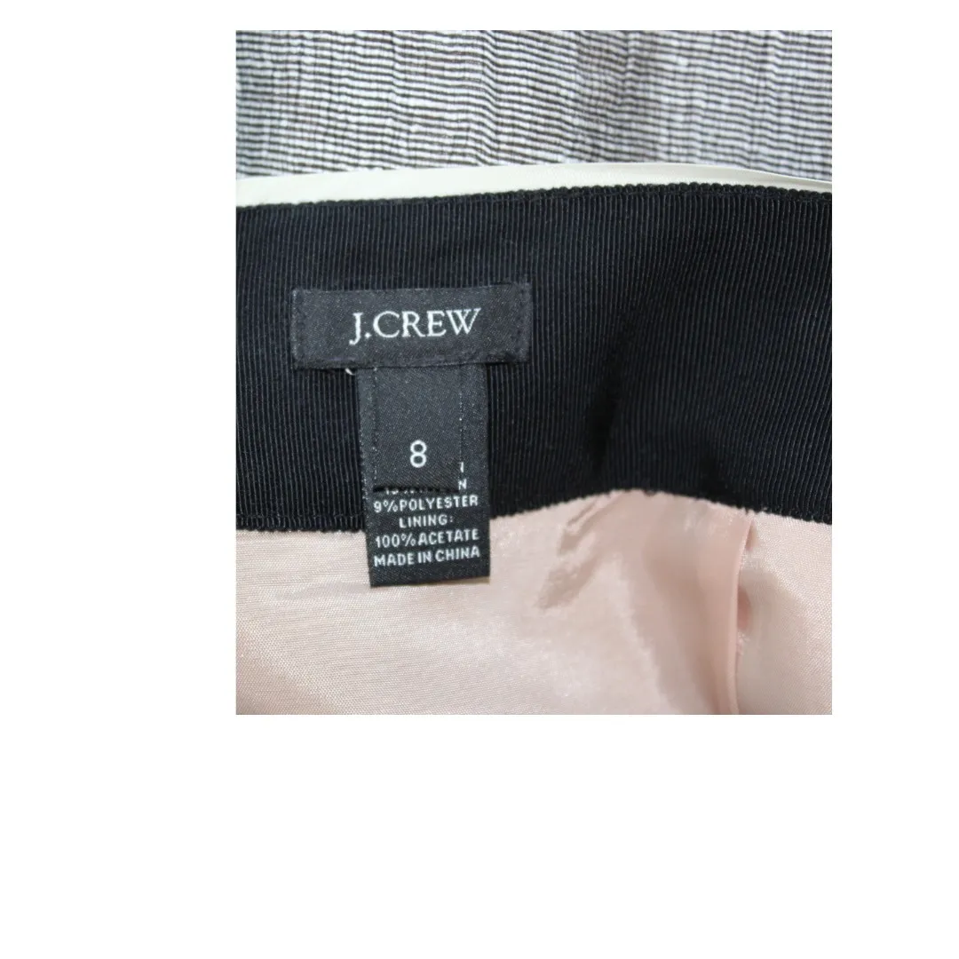 J.Crew Beige/Black Crinkled‎ Linen Mini Skirt in size 8 - Image 6