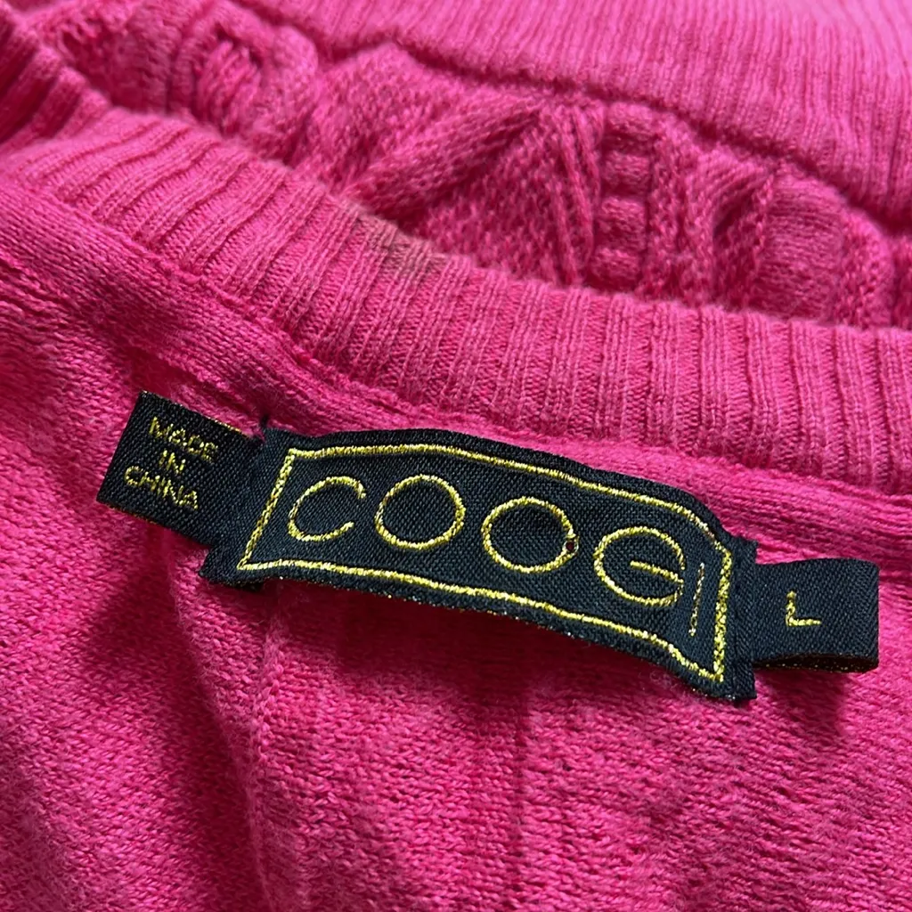 Coogi  Sweater women’s  L‎ Pink Cardigan V Neck Grandpa Button Front Vintage 90s - Image 9