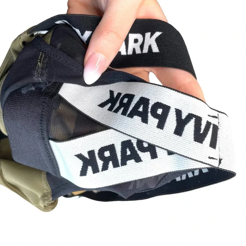 Ivy Park Olive Green Logo Band Racerback‎ Sports Bra Size Small - Image 7