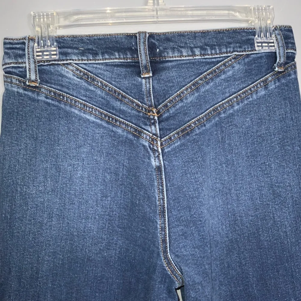 Sneak Peek High Rise Medium Washed Wide Flare Leg Stretch Jeans Size 7- 28 Waist - Image 9